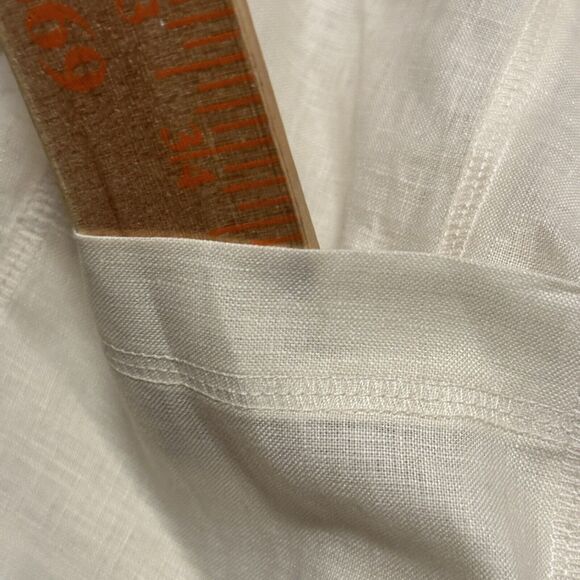 JONES NEW YORK Women 18W Blouse Linen Button Front Cream Lagenlook New - Picture 5 of 7